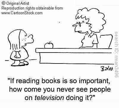 Children Reading Books Cartoon