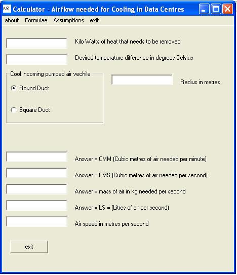 Cooling Air Calculator