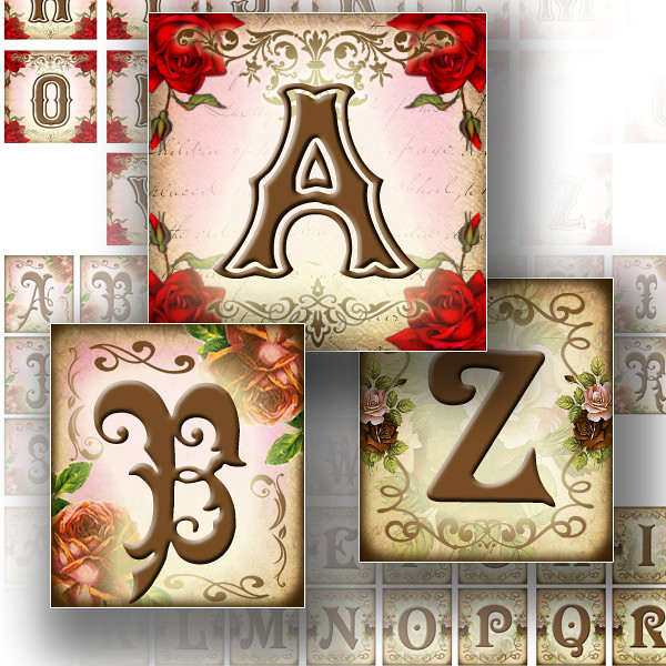 Digital Collage Sheets For Scrabble Tiles