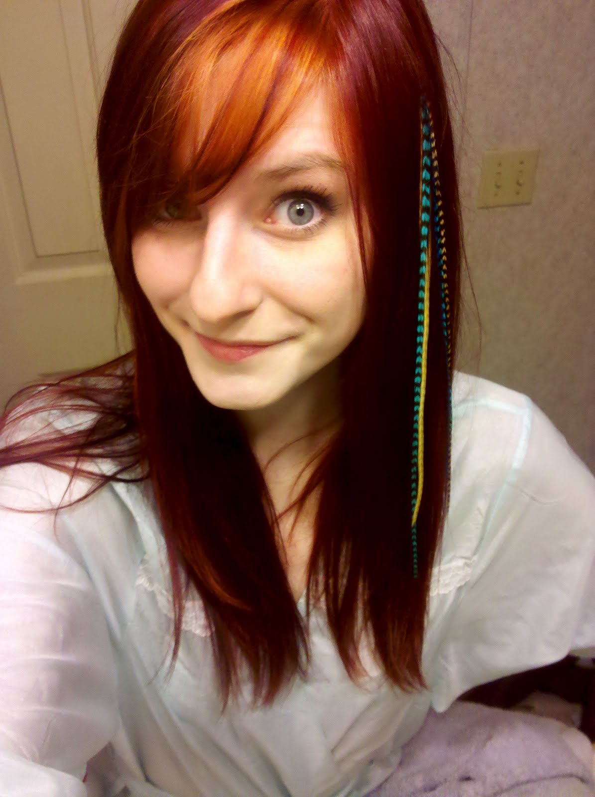 Feather Extensions Red Hair