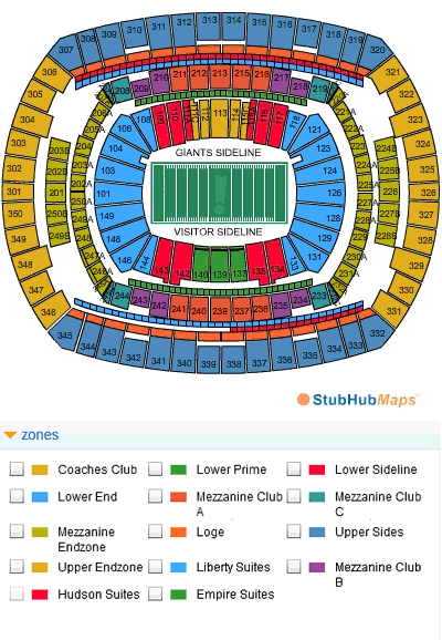 Giants Stadium Seating Map