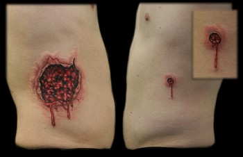 Gunshot Wound Tattoo