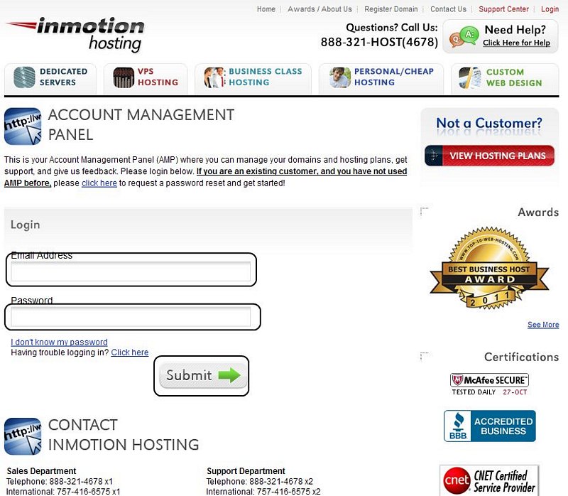 Inmotion Cpanel Login Page