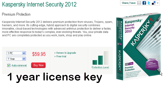 Kaspersky 2012 License Key 1 Year