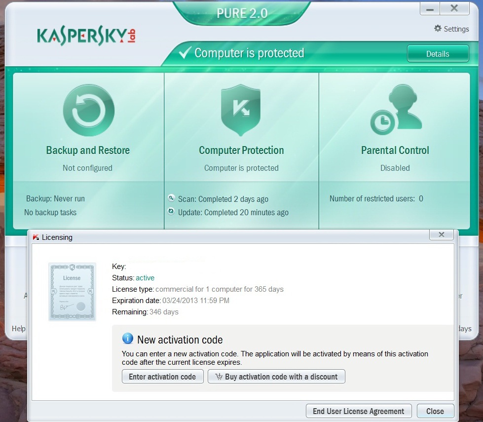 Kaspersky Pure 2.0 Crack