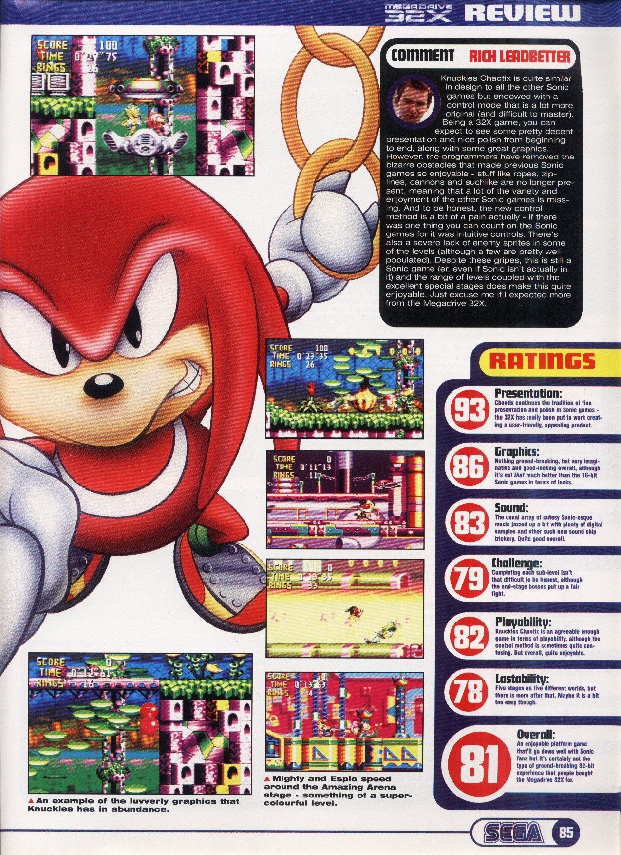 Knuckles Chaotix Review