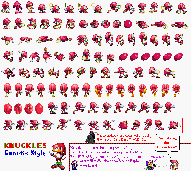 Knuckles Chaotix Sprites