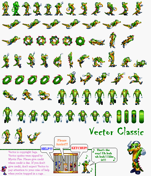 Knuckles Chaotix Sprites