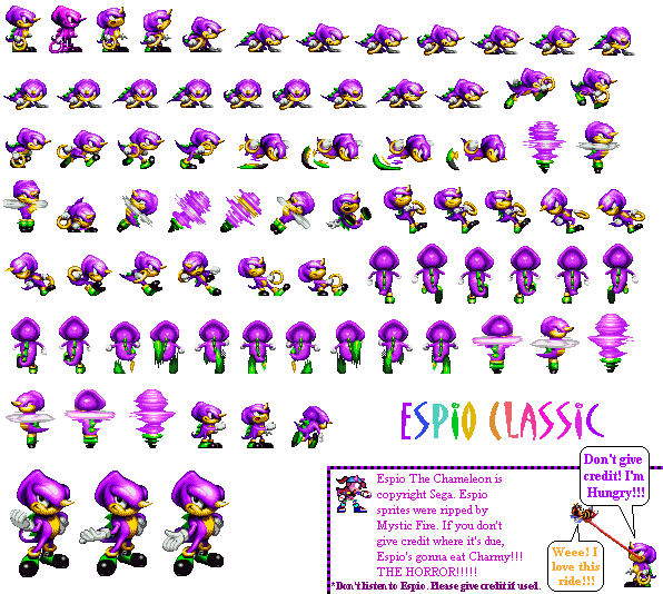 Knuckles Chaotix Sprites