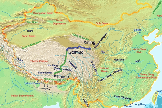 Map Of China Tibetan Plateau