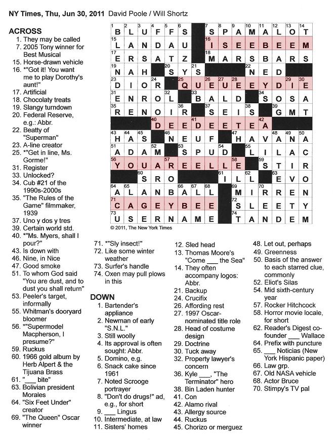 Mars Vehicle Crossword