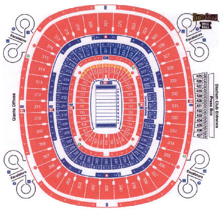 New York Giants Stadium Seating Chart