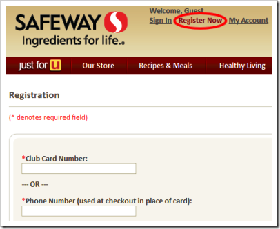 Safeway Club Card Balance