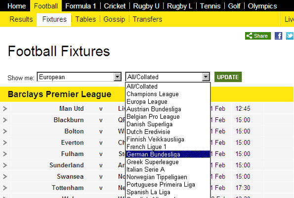 Bbc Sport Football Scores