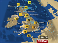 Bbc Weather Forecast Uk Map