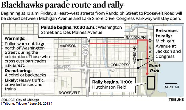 Blackhawks Parade Route Wgn