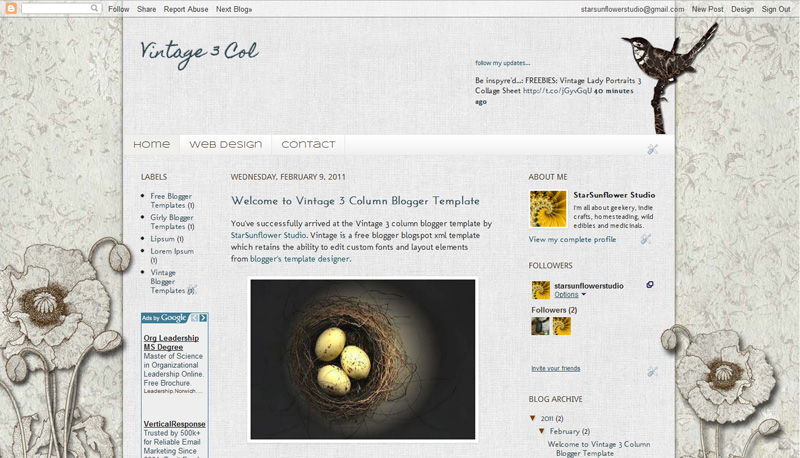 Blogspot Layouts Vintage