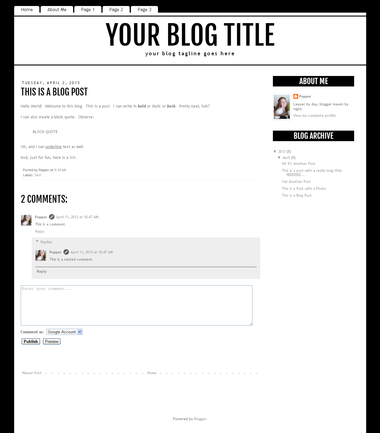 Blogspot Templates Simple White