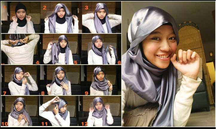 Cara Hijab Paris Segi Empat