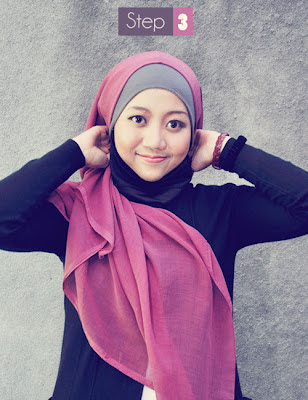 Cara Memakai Hijab Paris Segi Empat