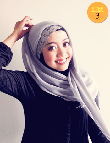 Cara Memakai Hijab Paris Simple