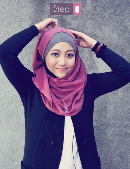 Cara Pakai Hijab Paris Simple