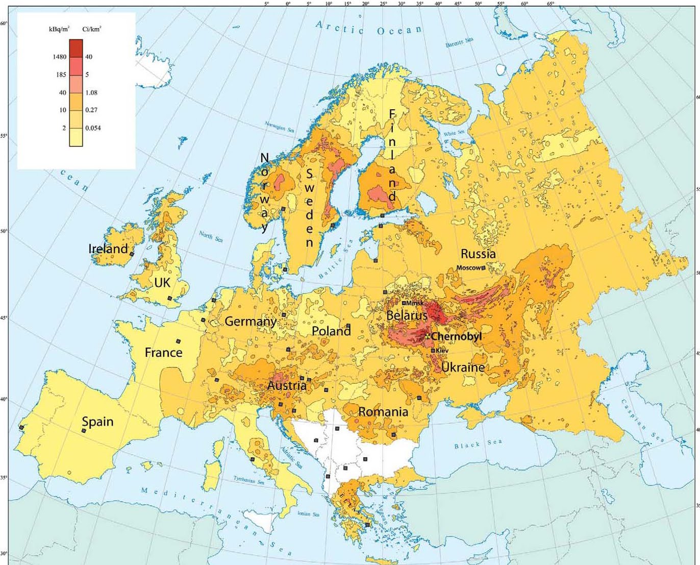 Chernobyl Map Of Affected Areas