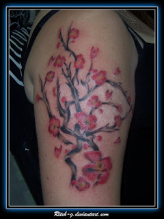 Cherry Blossom Tattoo Designs On Shoulder