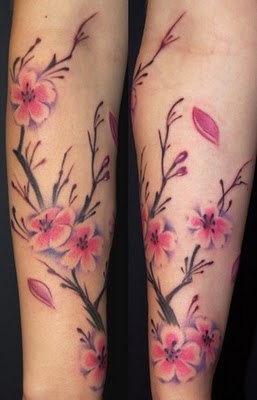 Cherry Blossom Tattoo On Foot