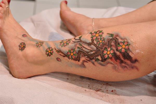 Cherry Blossom Tree Branch Tattoo