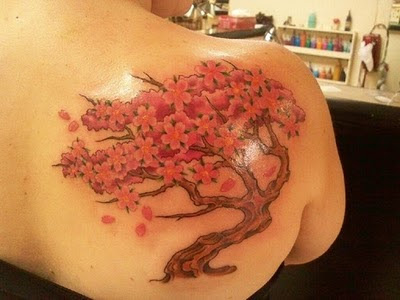 Cherry Blossom Tree Branch Tattoo