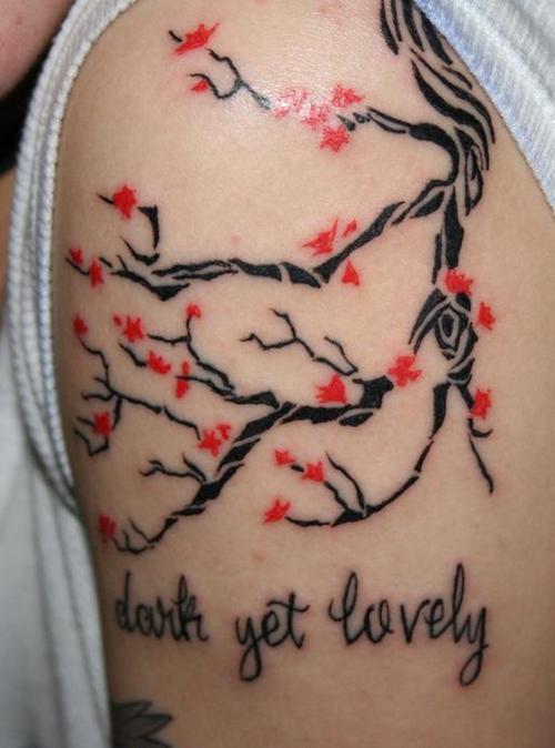 Cherry Blossom Tree Tattoos On Side