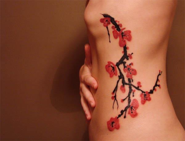 Cherry Blossom Tree Tattoos On Side