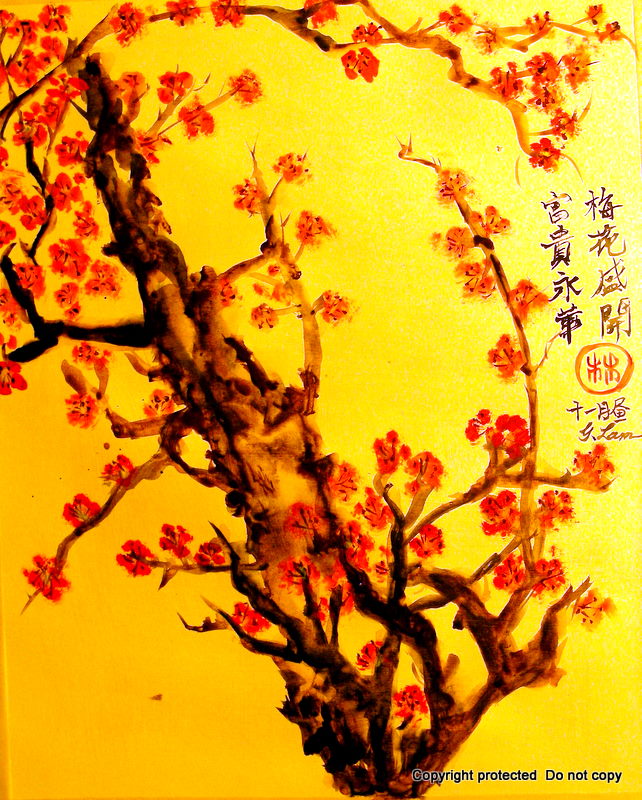 Chinese Blossom Tree Painting