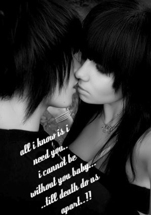 Emo Love Kiss Wallpaper