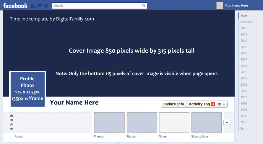 Facebook Timeline Cover Photo Size Template