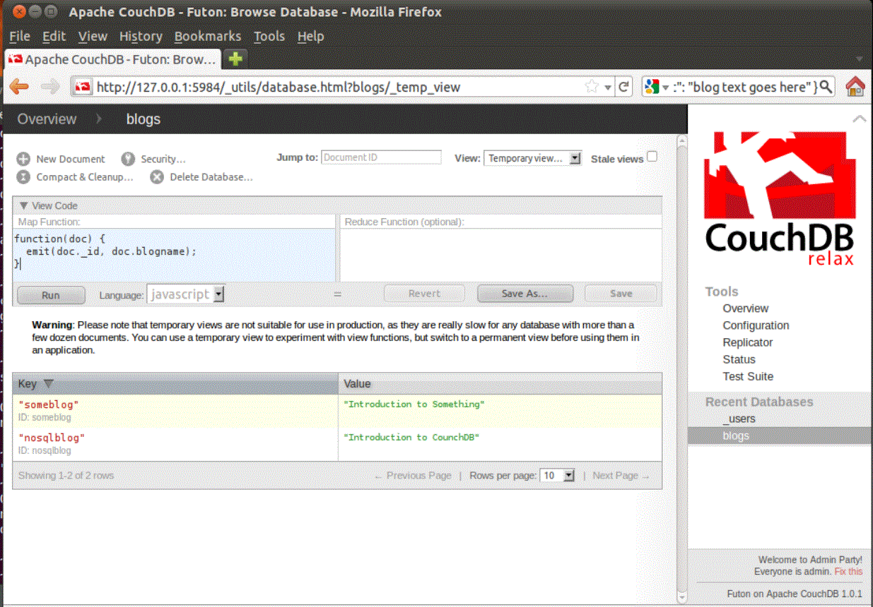 Futon Couchdb