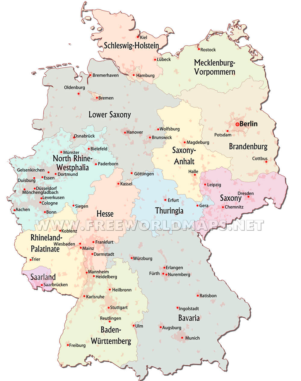 Germany Map Rivers