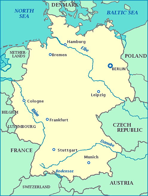 Germany Map Rivers