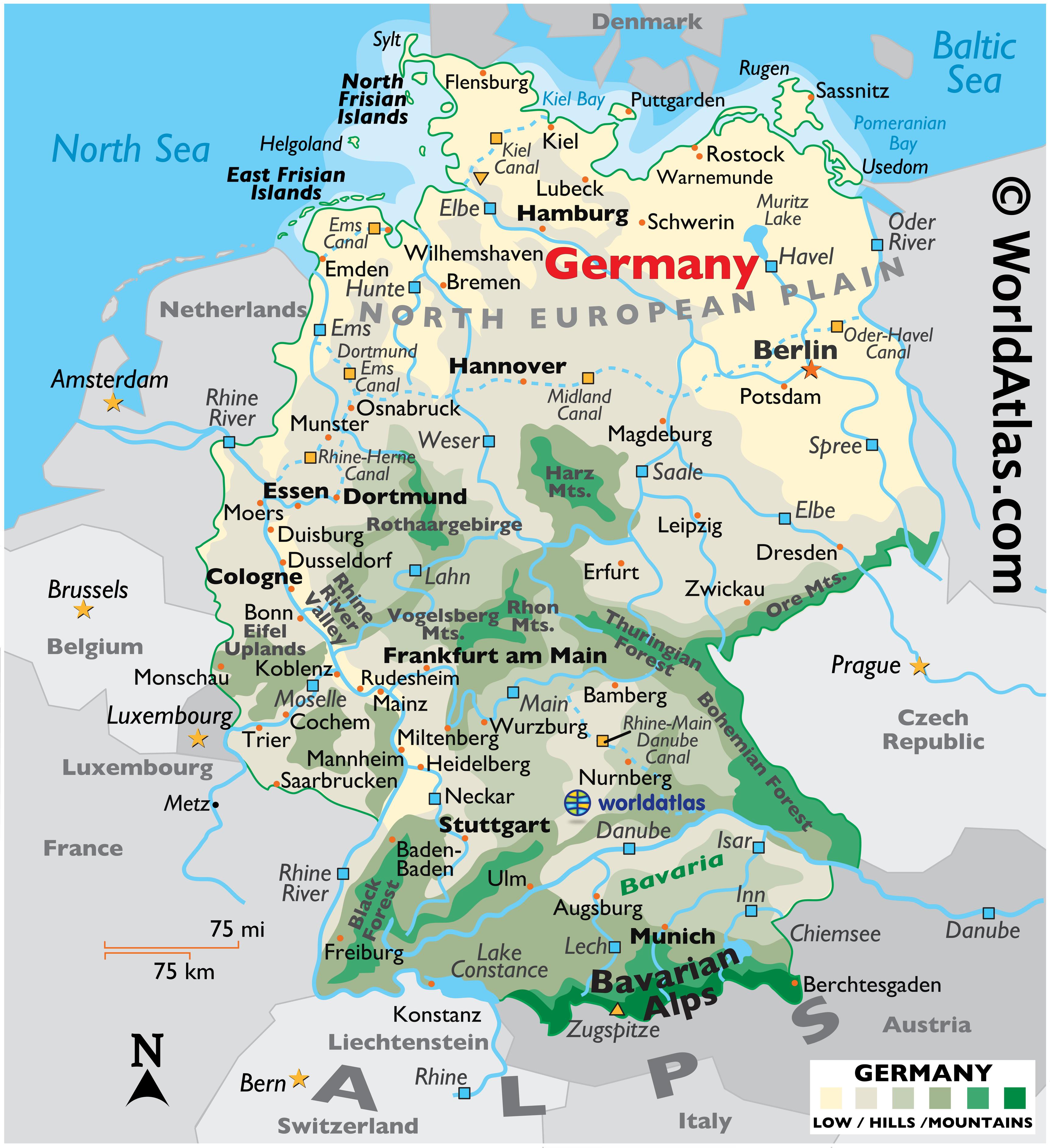 Germany Map Rivers