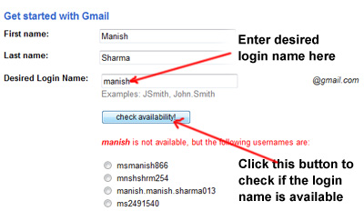 Gmail Account Login Name