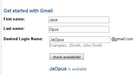 Gmail Account Login Name