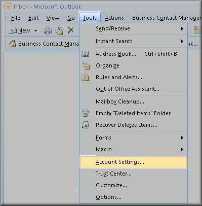 Gmail Account Settings For Outlook 2007