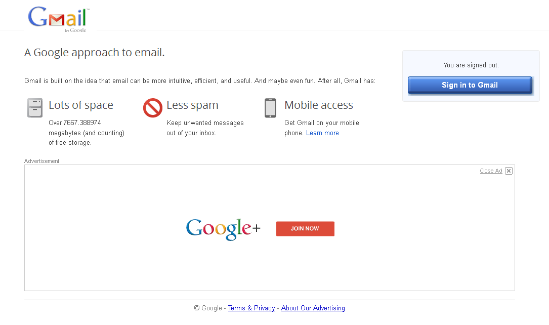 Gmail Logout Button