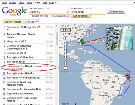 Google Maps Funny Directions