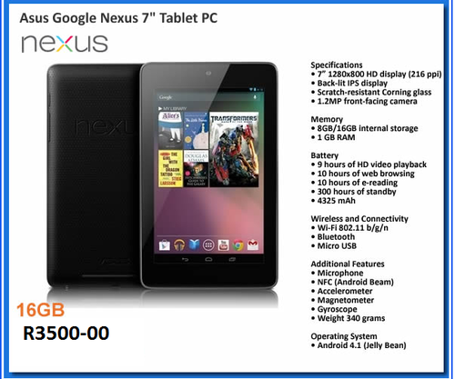 Google Nexus 7 Tablet Pc   16 Gb