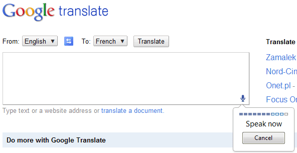 Google Translate Voice Api