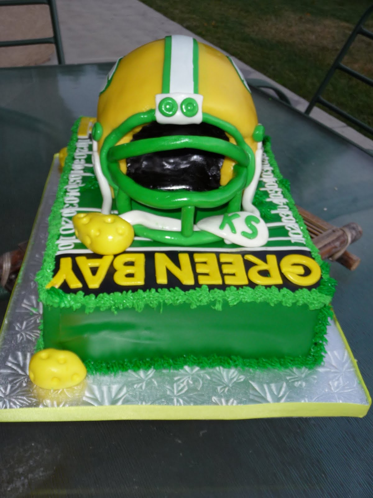 Green Bay Packers Helmet Cake