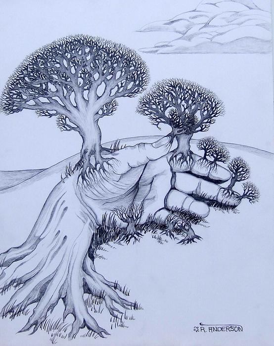 Hand Tree Drawing