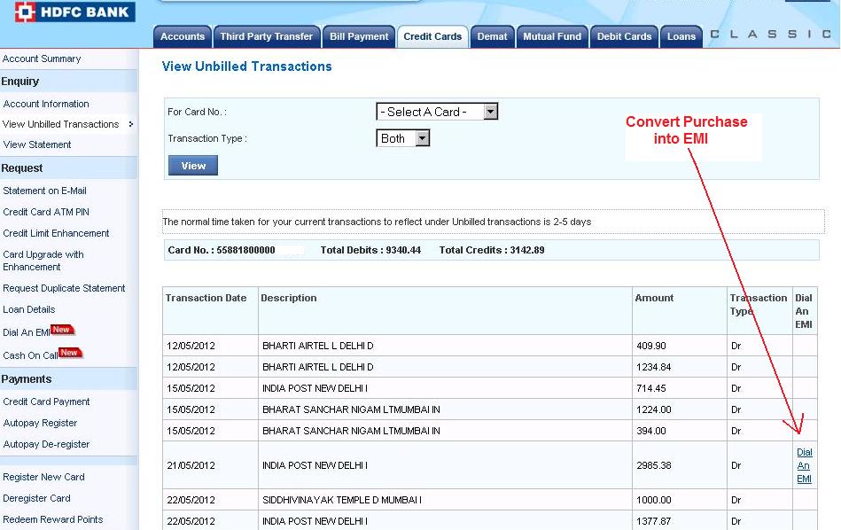 Hdfc Credit Card Payment Online From Hdfc Debit Card